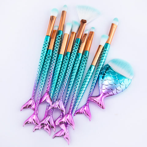 11pcs Mermaid Makeup Brushes