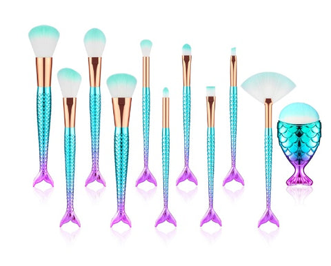 11pcs Mermaid Makeup Brushes